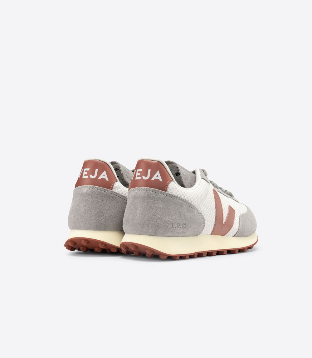 Veja Sneakers Womens - Rio Branco Hexamesh Gravel - Grey/White - 7893HSZQR